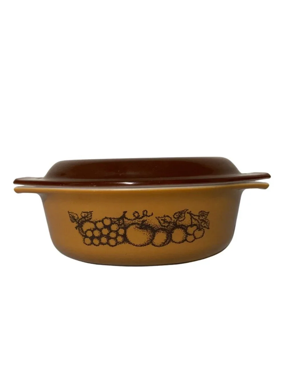 Vintage Pyrex 1.5-Quart Casserole Dish With Lid Autumn Harvest Pattern
